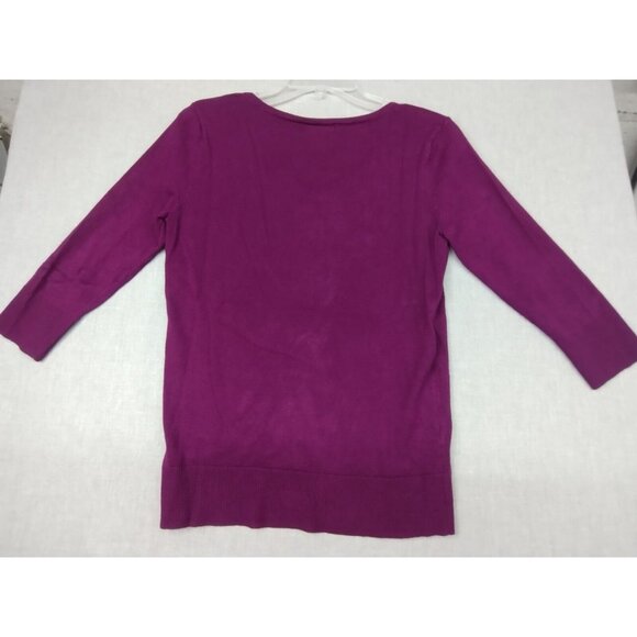Dressbarn Women's Purple V-Neck Long Sleeve Sweat Shirt Small USED - Picture 6 of 6
